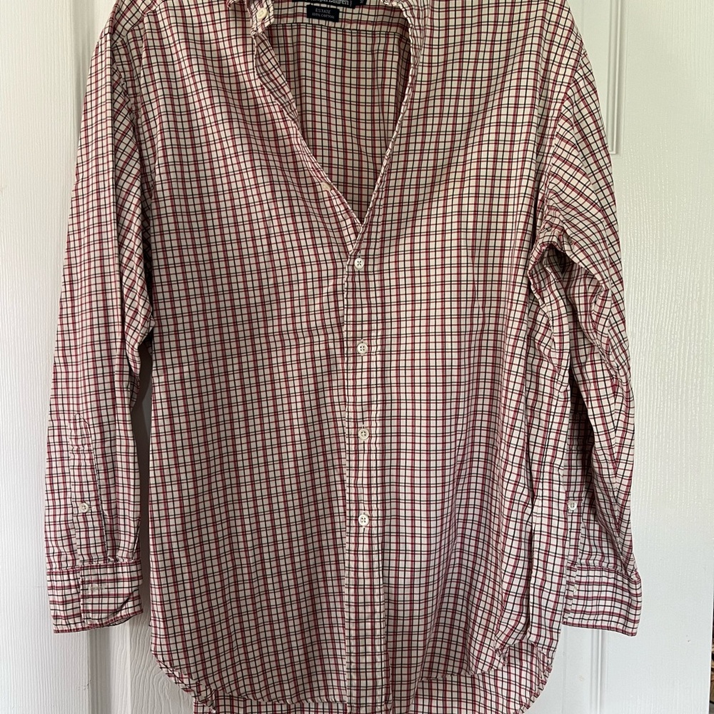 Ralph Lauren Red and White Plaid Casual Shirt
